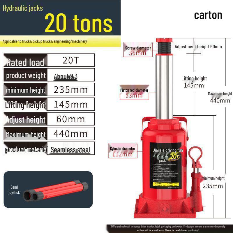Compact Vertical Hydraulic Jack for Small Cars, SUVs, Vans, and Off-Road Vehicles