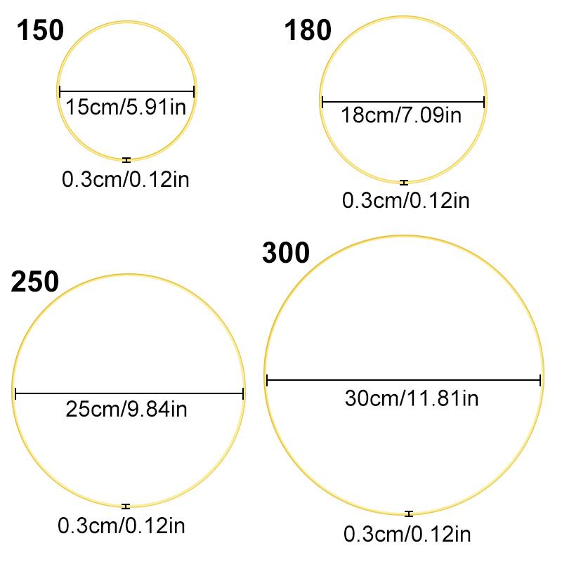 1PC Iron Hoops DIY Craft Metal Ring Black Wedding Wreath Handmade Iron Flower Rings Gold Party Decoration