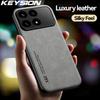 KEYSION Роскошный ретро чехол из ПУ кожи для Xiaomi POCO F8 Pro Мягкий силиконовый+ПК Противоударная задняя крышка для телефона для POCO F8 Ultra