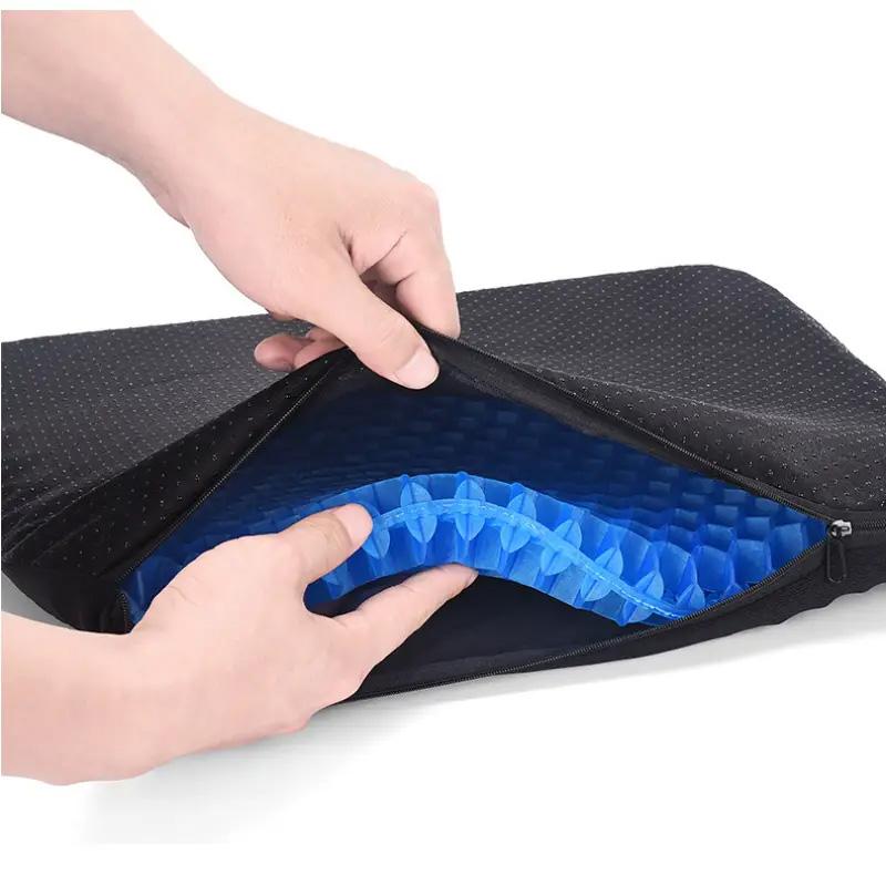 Cooling Gel Car Seat Cushion Thick Honeycomb Design For Sciatica & Tailbone Relief Comfortable Office Chair Pad