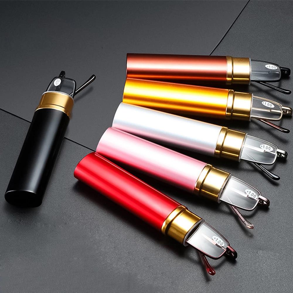 Мужские и женские ультралегкие портативные маленькие держатели для ручек HD, модные ультралегкие очки для чтения, очки против усталости