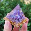 Energy Generator Orgone Pyramid Amethyst Peridot Healing Natural Crystal Reiki Chakra Generator Orgonite Pyramid Meditation Tool