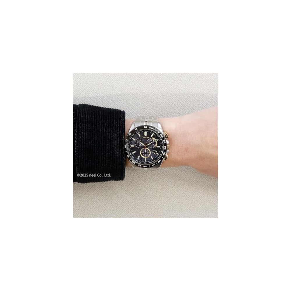 Мужские часы Citizen Hinode Collection Eco-Drive с хронографом, золотисто-черные, водонепроницаемость 200 м, сапфировое стекло