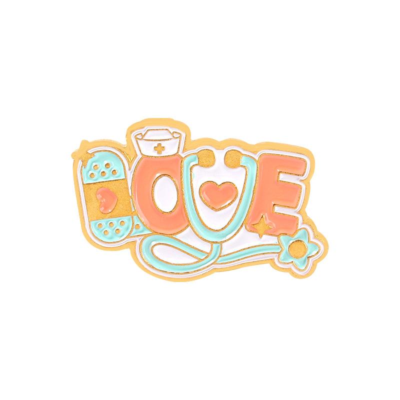 Медицинская эмалированная брошь в форме сердца, стетоскоп, ЭКГ, термометр, шприц, таблетка, группа крови, медицинский блокнот, металлический значок, булавки для отворота, ювелирные изделия