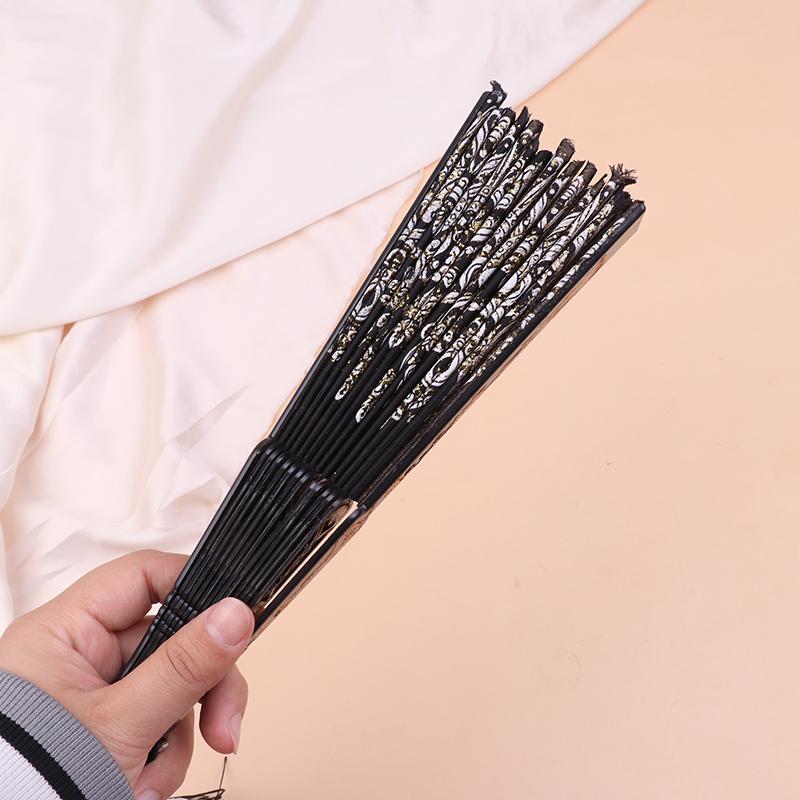 Перо Складной Веер Милая Фея Девушка Темный Готический Придворный Танец Рука Подарок