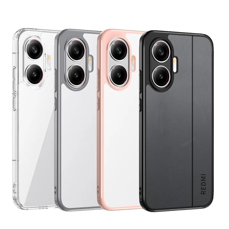 Для Xiaomi POCO F7 Прозрачный акриловый ПК чехол для телефона Для Xiaomi Redmi Turbo 4 Pro Матовый прозрачный жесткий ударопрочный задний чехол из ПК