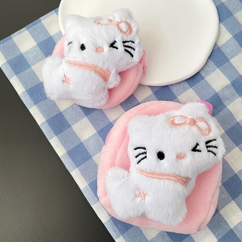 Милый Аниме Мультфильм Кт Сумка для Наушников с Кошачьими Ушками Креативное Украшение для Рюкзака Портативный Кавайный Мини Кошелек для Монет Подарки на День Рождения