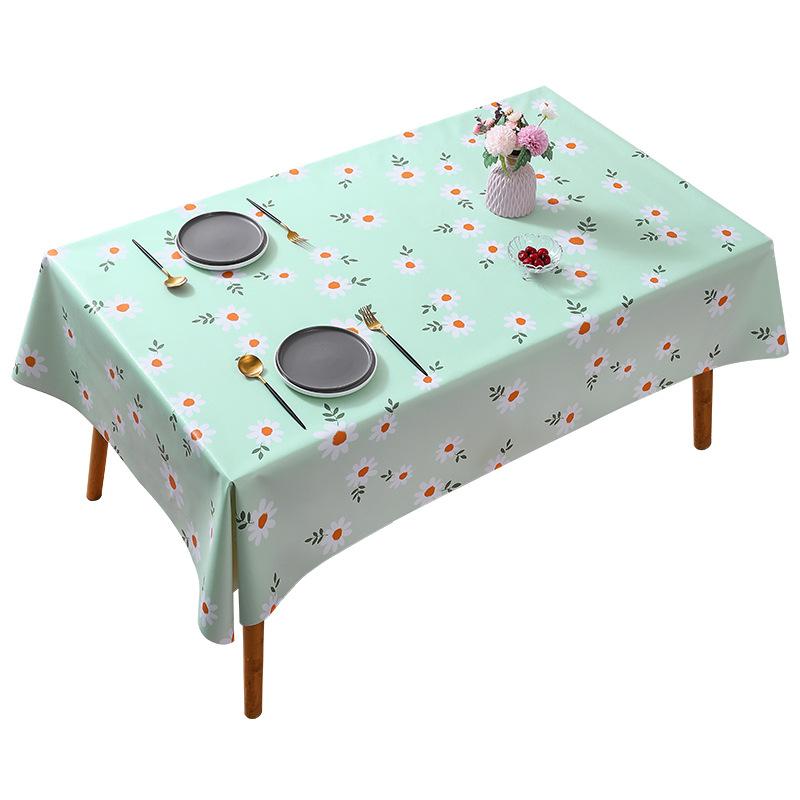 Маленькая скатерть с ромашками, ветроустойчивая, водонепроницаемая и маслоотталкивающая, скатерть для кофейного столика, маленькая свежая ПВХ скатерть, скатерть для книжного стола, скатерть для обеденного стола