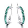 925 Sterling Silver Green Zircon Hoop Earrings For Women Fashion Jewelry Valentine Gifts