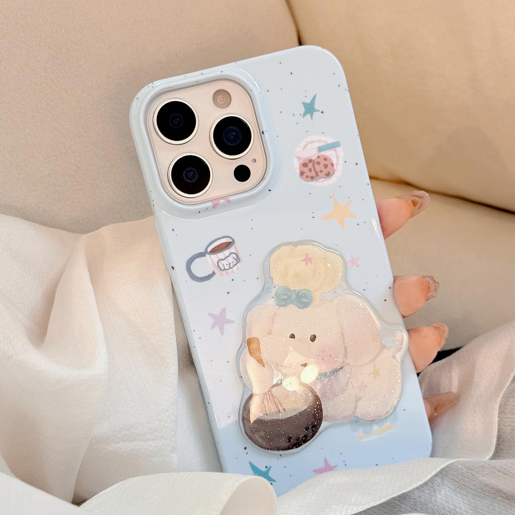 Chef Elephant for 16 for Apple Phone Case for IPhone15ProMax Cute 11 Film Glitter 13 Three-dimensional