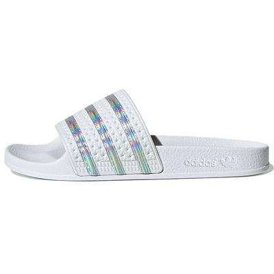 Adilette Slide White Переливающиеся женские кроссовки Crystal-White Cloud-White FV0041