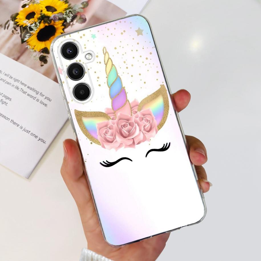 For Samsung Galaxy A24 4G Case Fashion Blue Butterfly Clear TPU Bumper Soft Fundas For Samsung A24 4G A 24 GalaxyA24 Phone Cover
