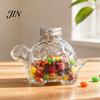 Cute Home Decor Container Candy Jar, Owl Dog Turtle Cat Shape Cookie Container, with Airtight Lid, Animals Glass Storage Jar Moisture-proof