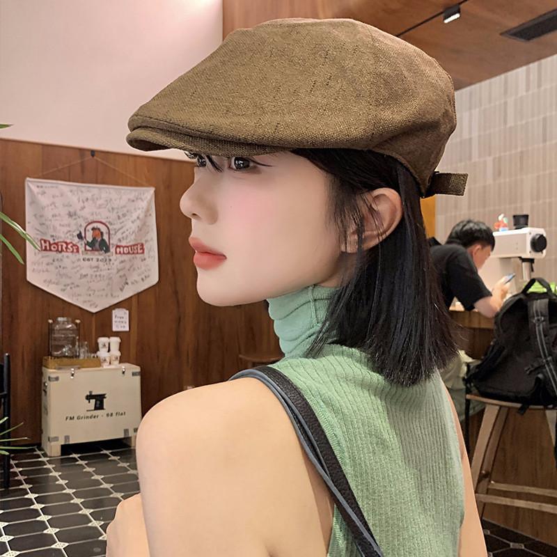 Lightweight Vintage Beret Cotton Linen Cap Uv Protection Unisex Gift Design