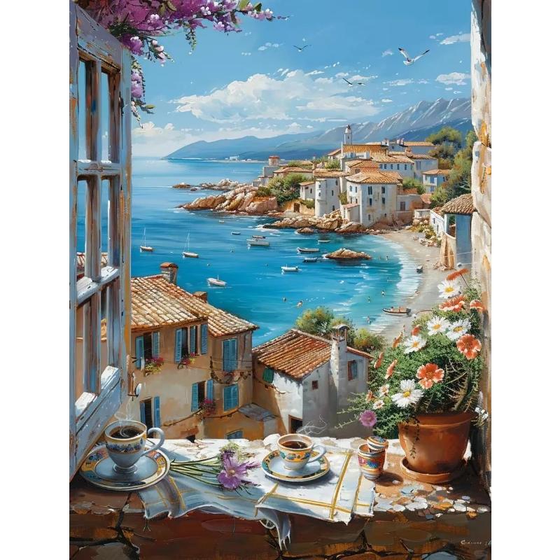 Абстрактные красочные граффити городской пейзаж холст картины современное искусство вид на море эстетические постеры принты декор гостиной