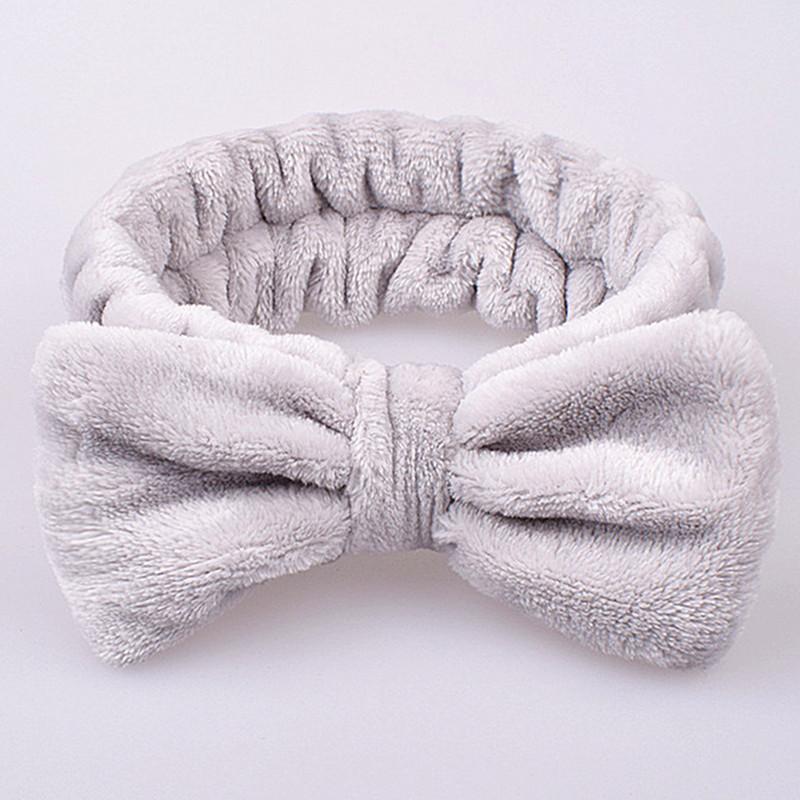 Банты для волос, повязки на голову для женщин, однотонная повязка на голову из кораллового флиса, эластичная повязка на голову с бантом, аксессуары для девочек, милый мягкий тюрбан, повязка