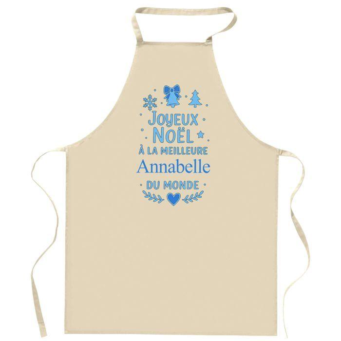 Tablier de cuisine - Planetee - Joyeux Noël «Meilleure Annabelle» - Coton résistant - Impression France