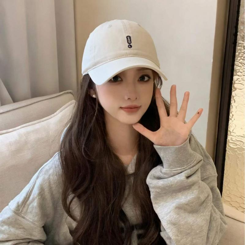 Letter Embroidered Baseball Cap Women'S Summer Hat Big Head Circumference Sunshade Cap Trendy Face Small Hat