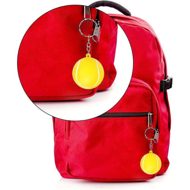 Creative Cartoon Sports PU Ball Keychain Simulated Mini Ball Keyring Pendant Boyfriend Gift Souvenir Novelty Toy Ornament Rugby Baseball Basketball