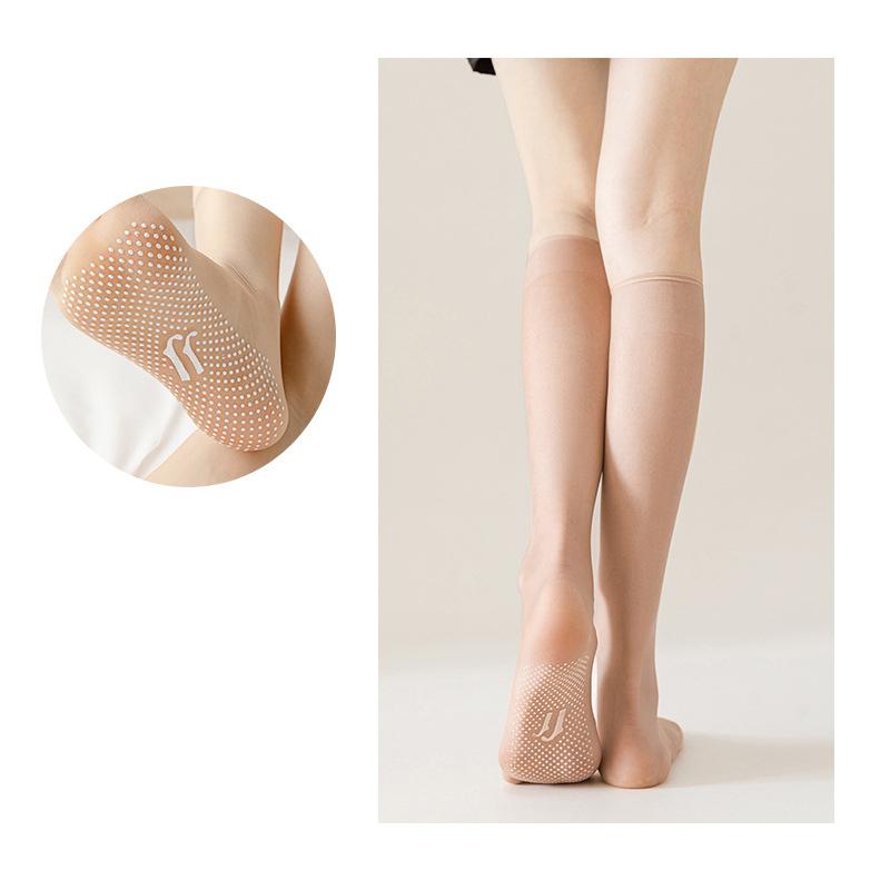 Women Ultra-thin Nylon Stockings Long Knee-length Stockings for Women Mid-calf Stockings Non-slip Ultra-thin Anti-snagging Stockings
