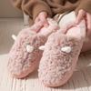 Winter Cotton Slippers Cute Ears Couple Home Indoor Warm Shoes Non-slip Plush Slippers