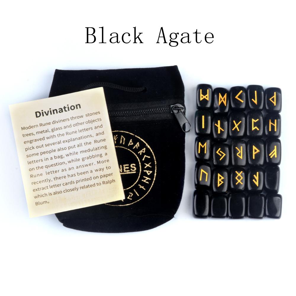 25 шт./компл. натуральный кристалл агата руны каменные украшения декоративные, кусок драгоценного камня с гравировкой букв аксессуар, амулет гадание ювелирный декор 18x12 мм