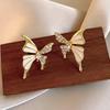 Enamel Butterfly White Color Animal Stud Earrings for Women New Trend Girl Korean Love Aesthetic Daily Life Minimalist Jewelry