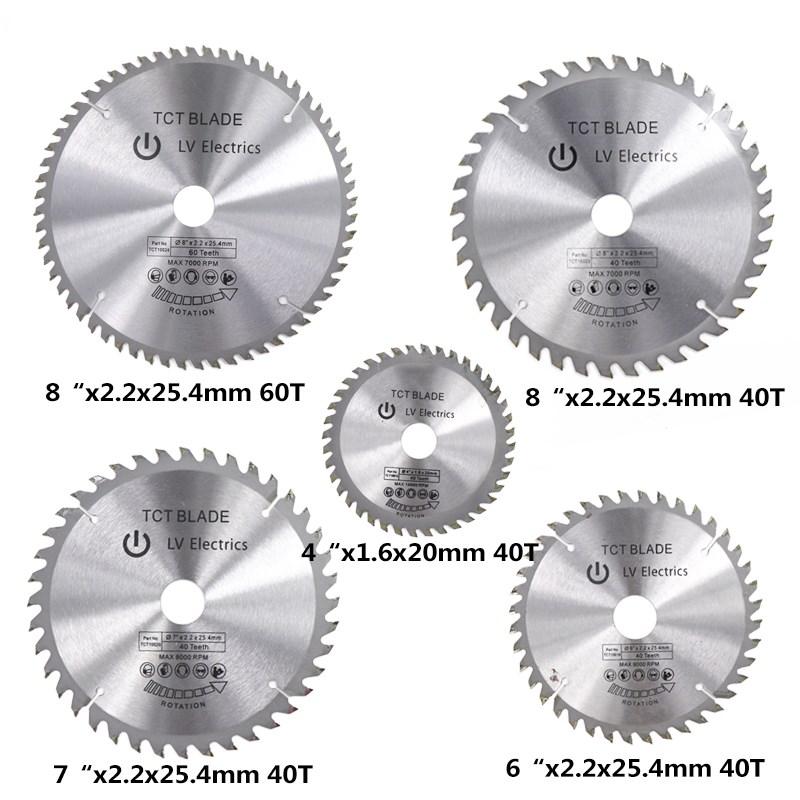 1 шт. Пильный диск 4", 6", 7", 8" дюймов, пильный диск из карбида вольфрама для резки дерева, диск для деревообработки TCT