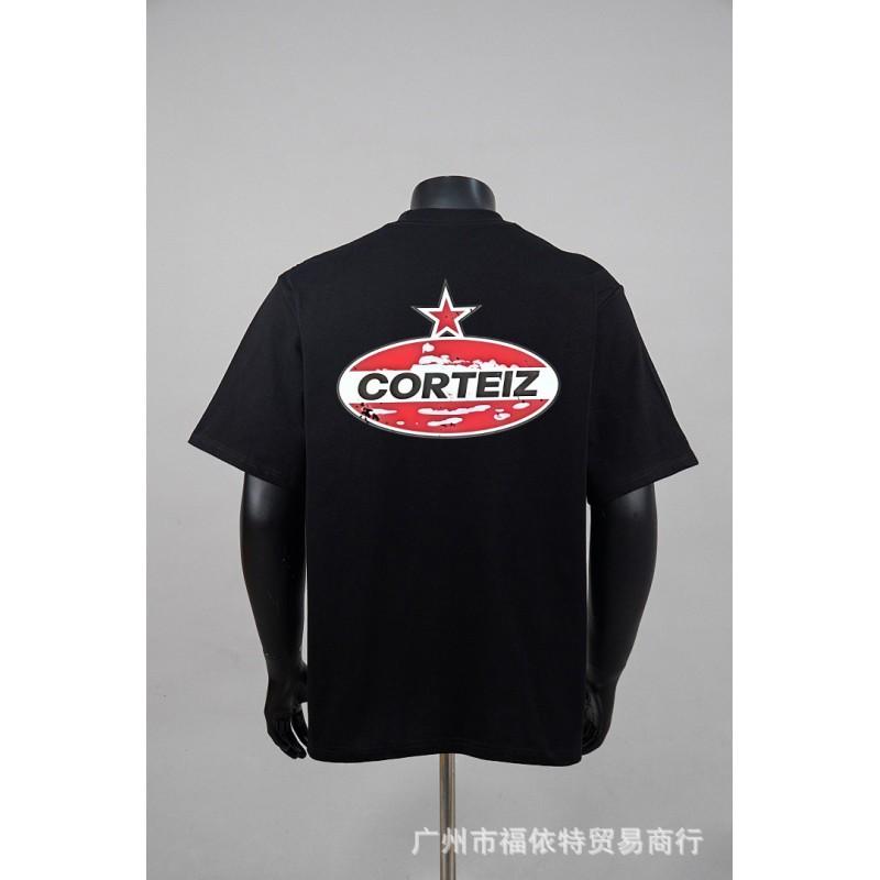 Corteiz Alcatraz Vintage Print T-Shirt Men Women Streetwear Loose Fit Short Sleeve Tee