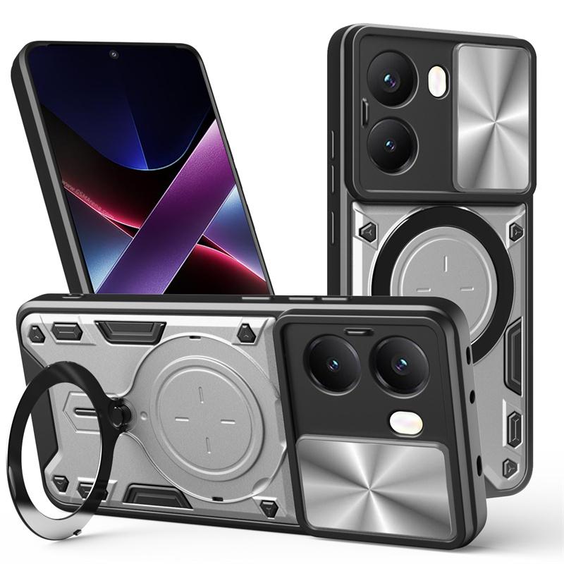Чехол для Poco X7 Pro 5G Защита объектива Противоударный Бронированный чехол для Poko Little X7 X7 Pro X7pro Pocox7pro Автомагнитный держатель Funda