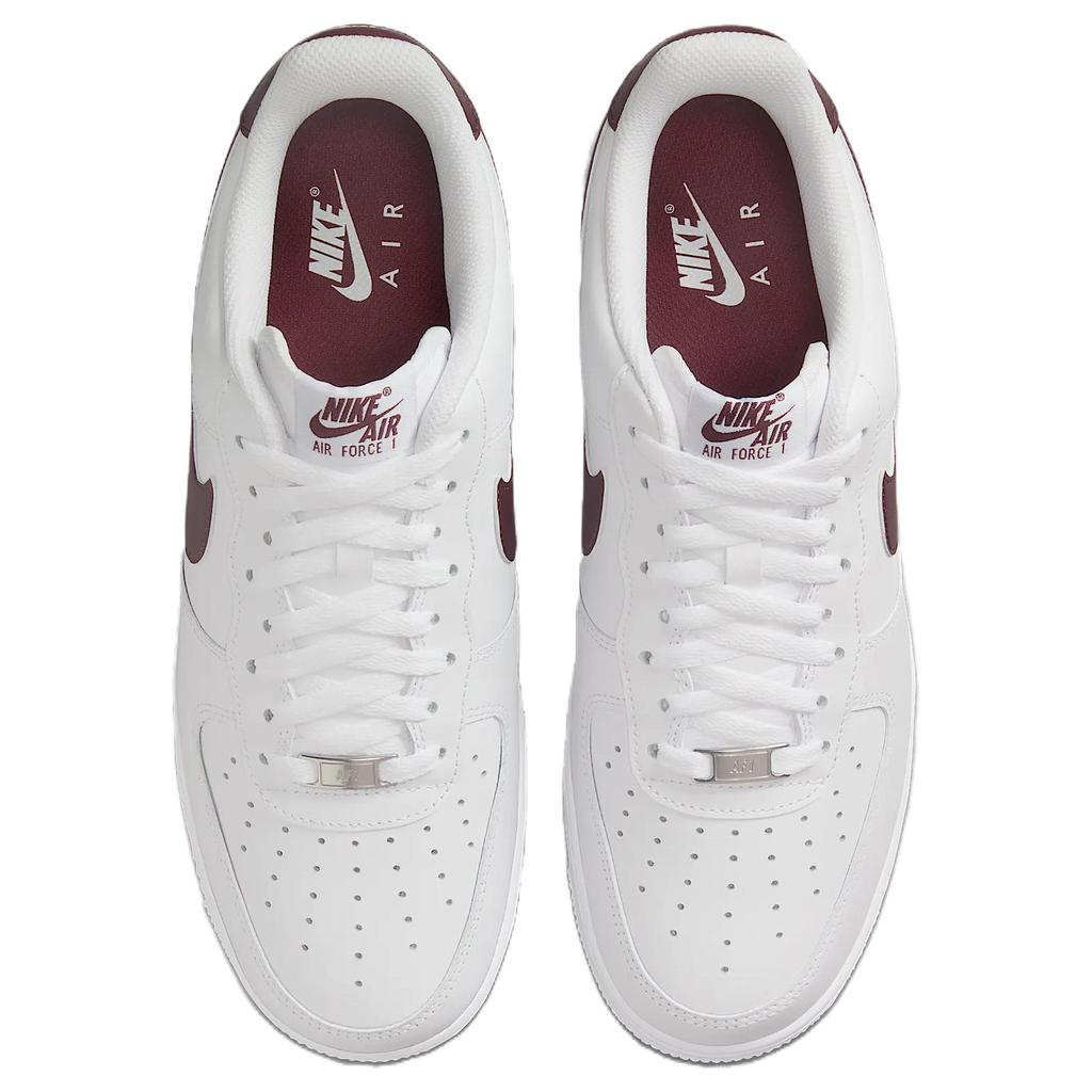 Nike Air Force 1 07 белые бордовые кроссовки Crush мужские FJ4146-112