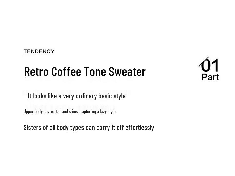 Demana Women's Retro Lazy Style Round Neck Knit Sweater