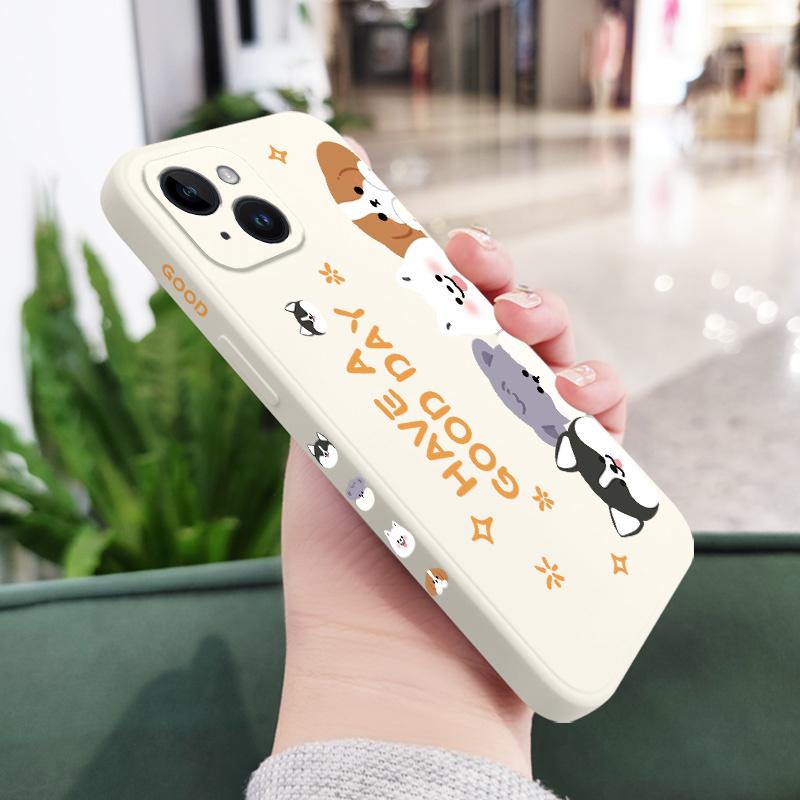 Puppy Steak Phone Case For iPhone 16 15 14 13 12 11 X XR XS Plus Pro Max Mini Silicone Cover