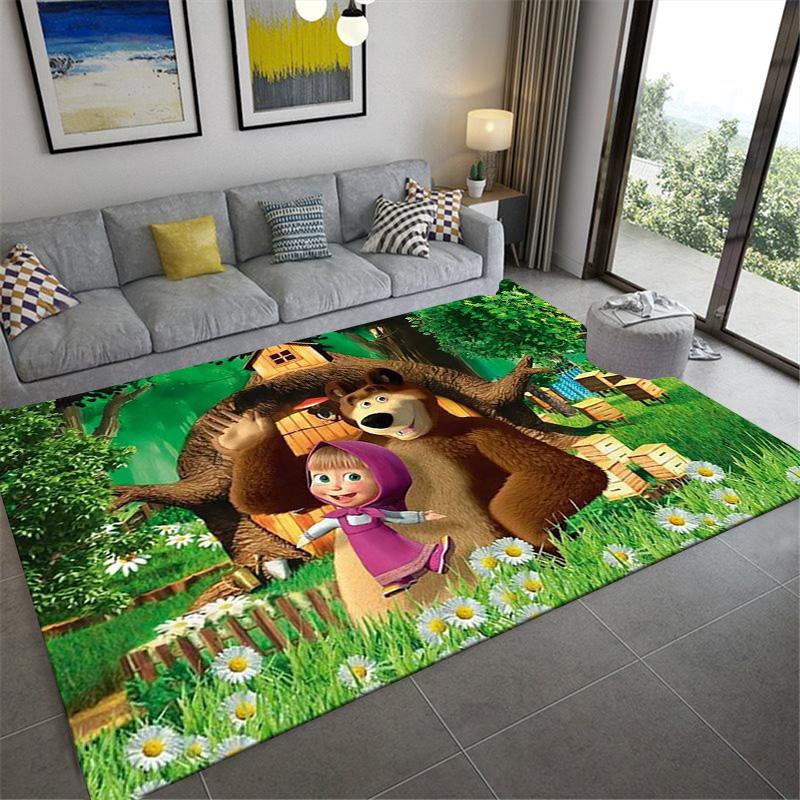 Masha&Bear Carpet Rug for Living Room Bedroom Home Sofa Decoration,Kids play Non-slip Floor Mat
