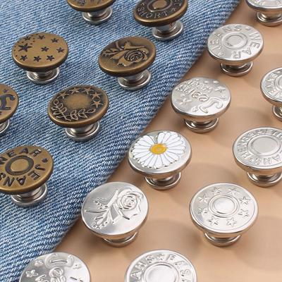 10 шт. сменные пуговицы для джинсов, съемные булавки для брюк, портативные металлические кнопки без шитья