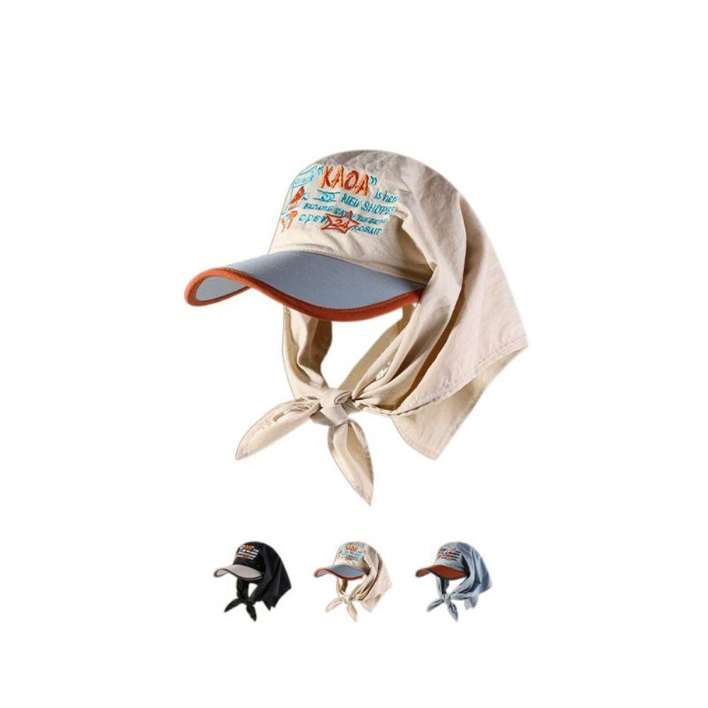 Triangle Headscarf Letter Baseball Cap Embroidery Peaked Cap Summer Headscarf Baseball Hat Girls