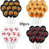 10 шт. 12-дюймовые воздушные шары на Хэллоуин с принтом тыквы и кровавым отпечатком руки, латексные воздушные шары для украшения вечеринки