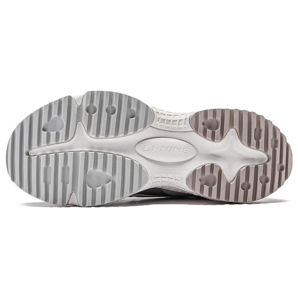 Li Ning Qixing 2.0 Comfortable Simple Thick Sole Height Increasing Wear Resistant Non Slip Low Top Casual Shoes Women Sneaker Gray AGCT312-3