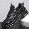 Outdoor Black Sneakers Leather Mesh Men's Casual Running Shoes Shock-resistant Training Shoes Walking Sneakers
