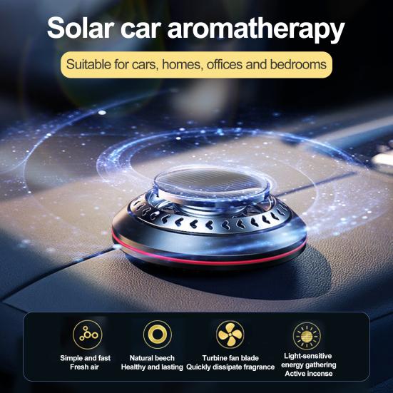 Автомобильный освежитель воздуха на солнечной энергии, длительный аромат, дезодорант, алюминиевый сплав, автоэфирное масло, ароматерапевтический диффузор, аксессуары для салона автомобиля