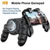 H9 6 Finger Mobile Phone Game Trigger Gamepad Joysticks Controller W/ Radiator Aim Shooting L1R1 Key Button PUBG for iOS Android 5