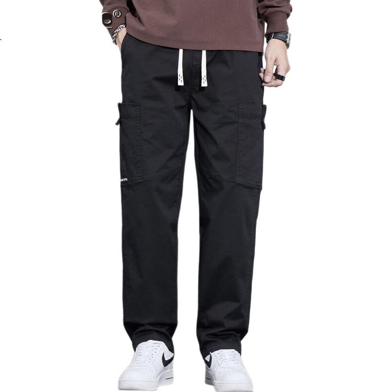 TUCANO Men's Autumn Winter Casual Pants High-End American Workwear Loose Straight Fit Versatile Trousers Black 4XL