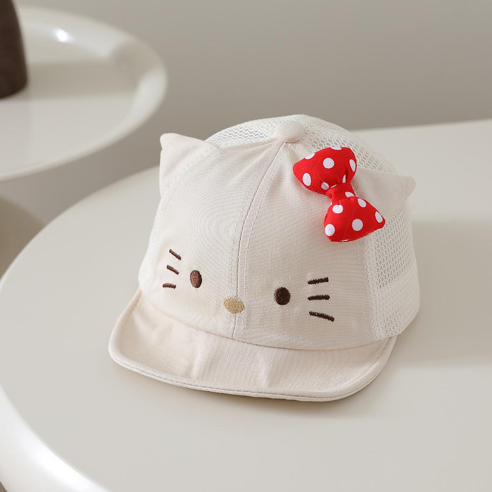 Cute Baby Girl Cartoon Baseball Cap Spring Autumn Mesh Sun Hat Soft Brim UV Protection Thin Breathable Visor