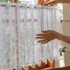 Кружевные Оконные Шторы Декоративные Короткие Шторы Белые Полушторы Прозрачные Домашние Шторы для Двери Окна Декор
