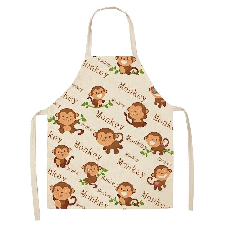 Детские фартуки с принтом кота и животного, женские льняные кухонные фартуки без рукавов, устойчивые к пятнам, инструменты для домашней кулинарии, выпечки, чистящие средства, нагрудник