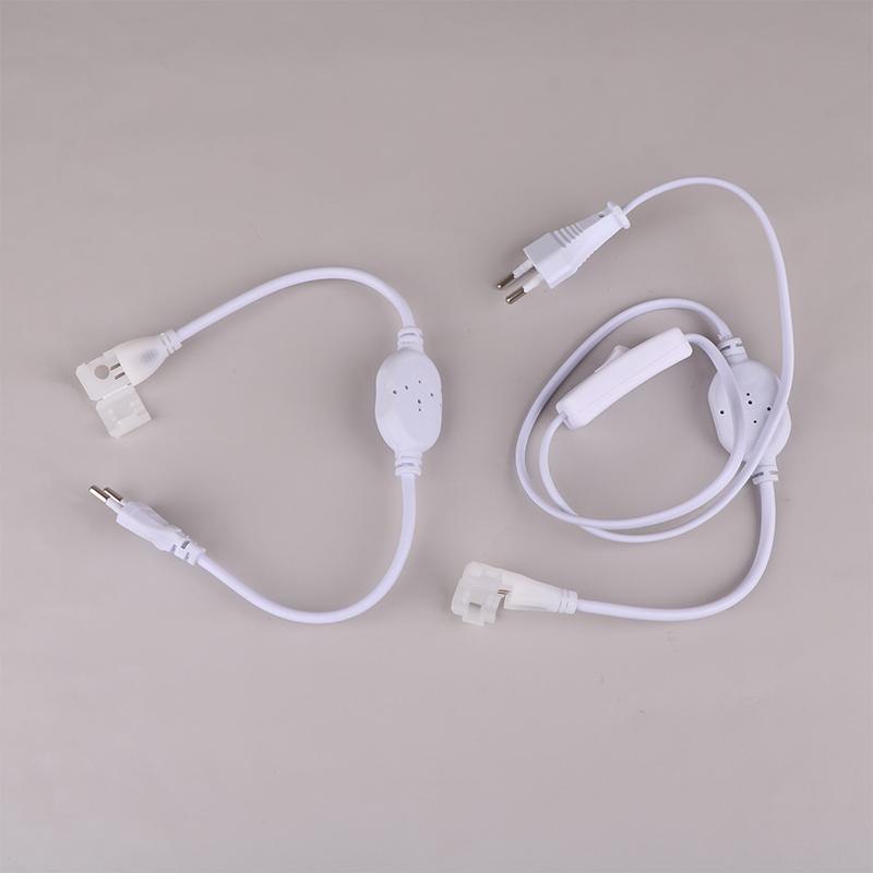 Вилка европейского стандарта для светодиодной ленты Cob 220 В, блок питания, быстрый разъем с кнопочным переключателем, кабель для ленты Cob IP67 10 мм