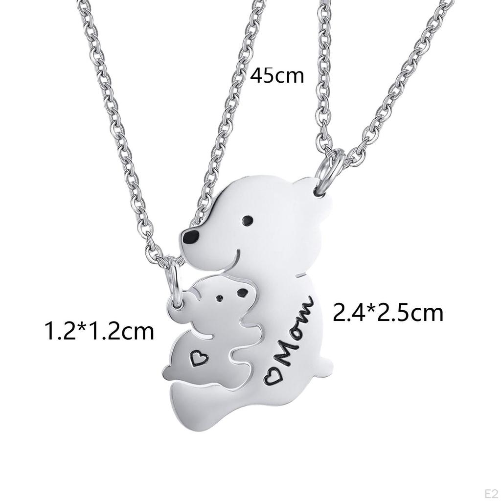 Подарок на день матери, набор подвесок с медведем для мамы, модное ожерелье для мамы, сына, дочки, подвеска и ребенок