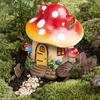 Cute 8.5cm*10cm Mushroom House Miniature Resin Ornament Fairy Garden Flower Potted Plant Craft Home