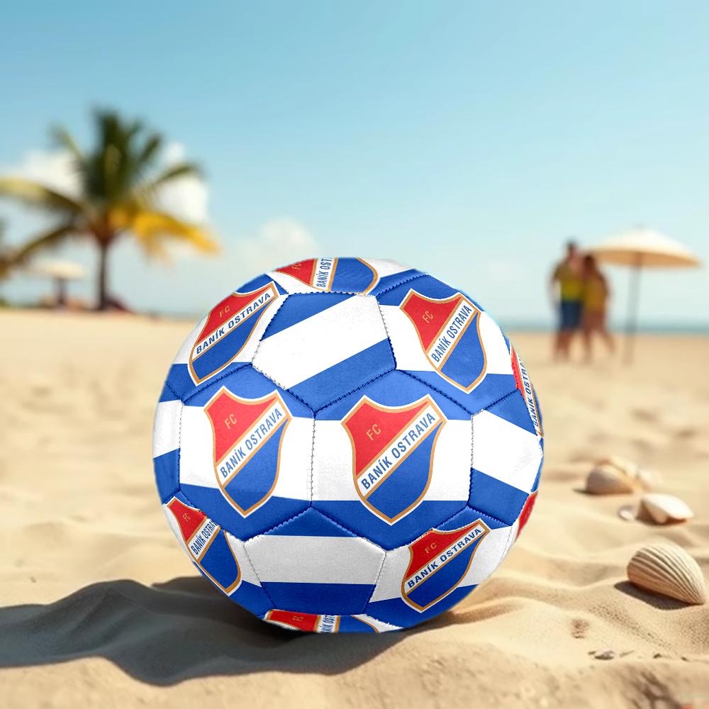 Banik Ostrava FC Soccer Ball, colorful, suitable for all ages, machine-stitched, PVC material, competition grade, durable and high bounce
