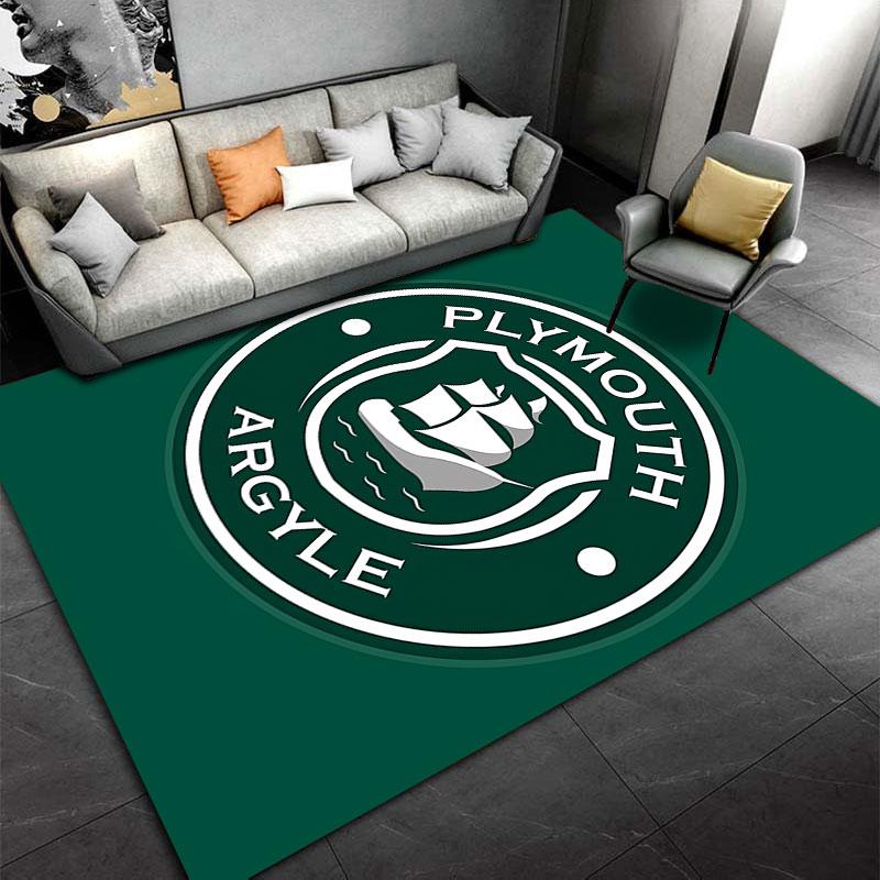 Ковер с логотипом Plymouth Argyle, подходит в качестве нескользящего коврика для гостиной или дивана в спальне